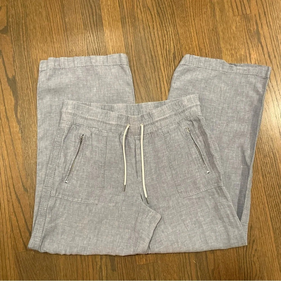 Athleta Spring 2021 Cabo Linen Wide Leg Pant Chambray Blue - Picture 6 of 9